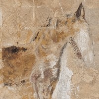 Peintures et décorations murales Giclée Wabi-Sabi Cheval Abstrait sur Toile Carrée avec Cadre en Aluminium pour Salon, Entrée, Hôtel, Grande Taille