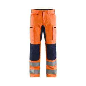 BLAKLADER - 158518115389D88 Pantalón Hi-Vis con elástico Naranja/Azul marino-EAN 7330509703427 ROPA DE TRABAJO DE LA HI-VIS - Product Image 1