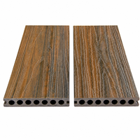 Nouvelle technologie WPC : dalles de terrasse composites co-extrudées à trous, style européen, lisses, en bois de teck et plastique, pour jardin extérieur