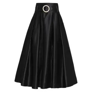 2022 New Design Elegant Ladies Midi Long Skirt A Line Skirts High Waist Maxi Skirt For Women Style Casual