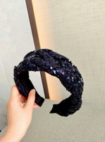 Nouveau serre-tête de Noël léger de 17 cm, style européen et américain, rouge et vert, en tissu noué fait main avec sequins, pour femme, idéal pour les fêtes