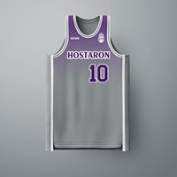 Vente en gros personnalisée Hostaron Ensemble pour enfants de basket-ball réversible rétro à sublimation Maillot d'uniforme de basket-ball pour hommes
