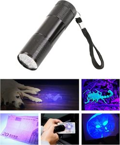 Portable Mini UV Flashlight 395nm 9 LED Blacklight <strong>Bulb</strong> <strong>Torch</strong> for Pet Urine Detection Dog/Cat Resin Curing Bed Bug Removal - Product Image 4