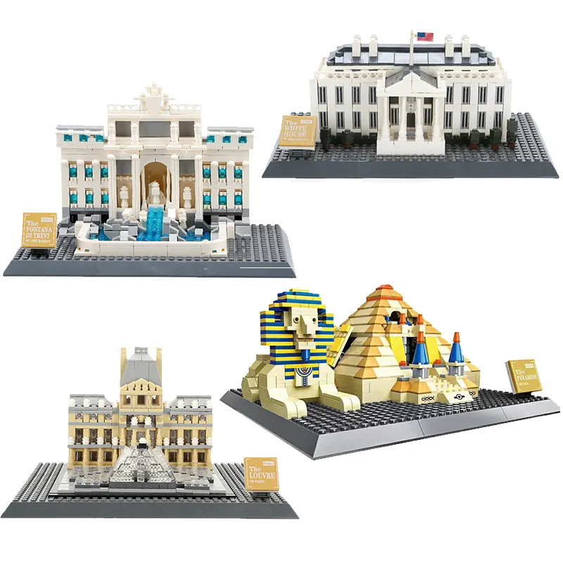 Wange 세계 건축 랜드 마크 빌딩 블록 시리즈 이집트 피라미드 모델 DIY 교육 지성 장난감 아이 블록 장난감