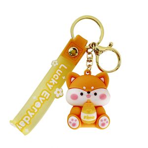 3D Plastic Shiba Inu Eco-Friendly <b>Car</b> <b>Key</b> <b>Ring</b> Pendant Decoration. Soft Cute Cartoon Animal Birthday Party Gift Wholesale - Product Image 1