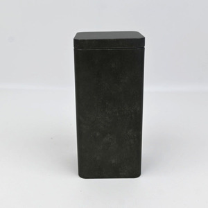 Custom Tall Square Vintage Black <b>Metal</b> Tin <b>Box</b>, Antique Finished Food Grade Tin For Tea Coffee Bean Gift Storage Packing - Product Image 1