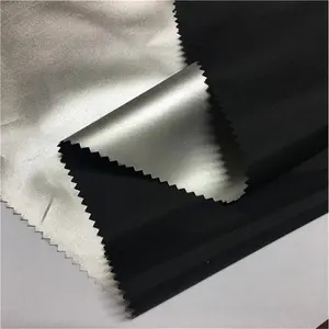 Taffeta Poly 190t PU PVC Coated Waterproof 100% Polyester Silver Coating Taffeta Raincoat Fabric