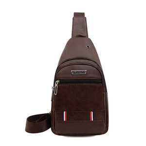 Großhandel Modische Herren-Reisetasche Einzel-Schultertasche Wasserdichte Crossbody-Tasche PU-Brusttasche für Männer - Product Image 3