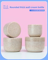 Pot rond biodégradable en paille de blé et PP, écologique et rechargeable, avec couvercle à vis, pour lotions et crèmes de soin, 80g-250g, emballage cosmétique