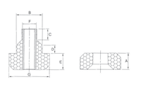 Support anti-vibration EH Split (NR+Metal) pour cabine de machines de construction, chargeuses, véhicules tout-terrain, usage industriel -40-80
