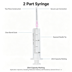 <span class=keywords><strong>Jeringa</strong></span> de 2 Partes de PP de Grado Médico para Dispensar Pegamento, Disponible en Versiones Estériles y No Estériles - Product Image 1