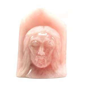 Mágnifica talla del Señor Jesús en piedra de cuarzo rosa natural, tallada a mano en piedras preciosas, cristal/reiki - 6 pulgadas y 1,92 kg - Product Image 1