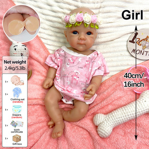 Muñeca Reborn de Silicona Realista de 16 Pulgadas, Estilo Bebé Adorable, <span class=keywords><strong>para</strong></span> Colección Conmemorativa y Uso como Compañera - Product Image 3