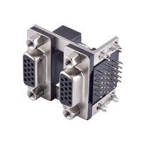 Conector VGA de Doble Capa CHUANGQIN CQ-D-SUBSC1515, D-SUB de 15 Pines 5.08 Hembra-Hembra con Tornillo, Conector de Video para Placa Base