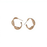 Boucles d'oreilles clous géométriques à volants en zircon, creuses en filigrane de cuivre, bijoux d'oreille pour femme, idéales pour les soirées