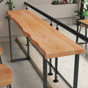 Table <span class=keywords><strong>de</strong></span> bar murale en <span class=keywords><strong>bois</strong></span> <span class=keywords><strong>de</strong></span> frêne massif pour balcon ensemble <span class=keywords><strong>de</strong></span> chaises hautes modernes en fer long pour bar à la maison magasin <span class=keywords><strong>de</strong></span> thé au lait pour le salon - Product Image 2