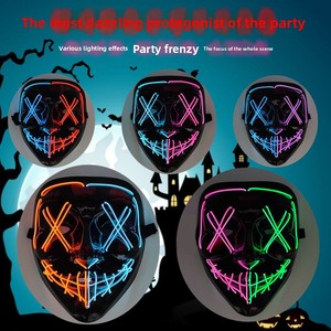 Máscara Luminosa <span class=keywords><strong>de</strong></span> PVC y Látex para Fiesta <span class=keywords><strong>de</strong></span> Baile <span class=keywords><strong>de</strong></span> Terror <span class=keywords><strong>de</strong></span> Halloween, Maquillaje para Eventos Nocturnos, Máscara LED en Forma <span class=keywords><strong>de</strong></span> <span class=keywords><strong>V</strong></span> con Luz Fría - Product Image 4