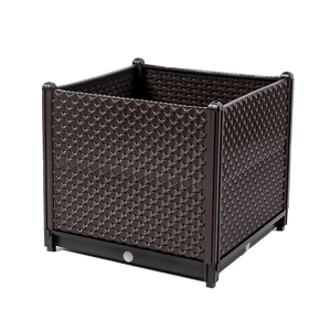 Jardinière surélevée en plastique durable, pot <span class=keywords><strong>de</strong></span> fleurs carré marron pour intérieur et extérieur, kit <span class=keywords><strong>de</strong></span> jardinière surélevée, bac <span class=keywords><strong>de</strong></span> plantation - Product Image 5