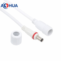 AOHUA Personnalisé 5.5 2.5 /2.1mm DC Power Connector Cables M13 Connecteur Étanche 2Pin Mâle Femelle Pour Système d'Éclairage Solaire Led