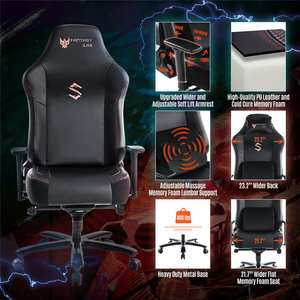 VANBOW Meilleures marques <span class=keywords><strong>Chaise</strong></span> de jeu Techni Sport confortable, pivotante inclinable avec options de massage rotatives pour les grands - Product Image 3