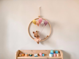 Décoration murale en crochet pour chambre d'enfant, <span class=keywords><strong>attrape</strong></span>-rêves en bois pour bébé, jouet en crochet lapin pour chambre d'enfant - Product Image 4