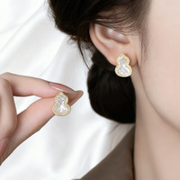 Boucles d'oreilles en forme de gourde en acier inoxydable 316L pour femmes, style minimaliste, luxe, usage quotidien, vente en gros de bijoux