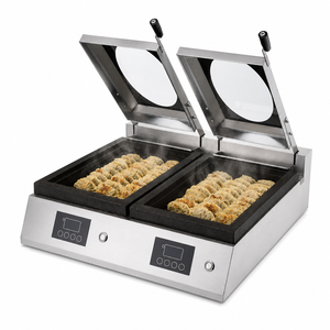 Machine à frire électrique commerciale à double tête en acier inoxydable, pour comptoir, 3,5 kW, 220 V, pour restaurant - Product Image 1