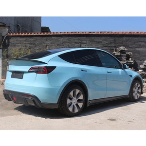 2019-2024 Car Modification Upgrade C Style Wet Carbon Fiber Body <b>Kit</b> Front Rear Lip Rear Spoiler <b>Engine</b> Hood for Tesla <b>Model</b> Y - Product Image 5