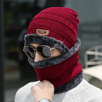 Bonnet tricoté d'hiver tendance unisexe avec cache-oreilles, bonnet de ski doublé fausse fourrure, cache-cou chaud, couvre-chef, vente en gros, logo personnalisé