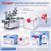 Machine d'étiquetage de cartons C Wrap entièrement automatique pour l'application d'étiquettes de sécurité anti-effraction sur les coins des cartons