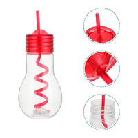 Bouteille en plastique en forme d'ampoule de 600 ml avec lumière LED pour décoration de festival, bouteilles de 20 oz pour jus, boissons et vin pour fêtes