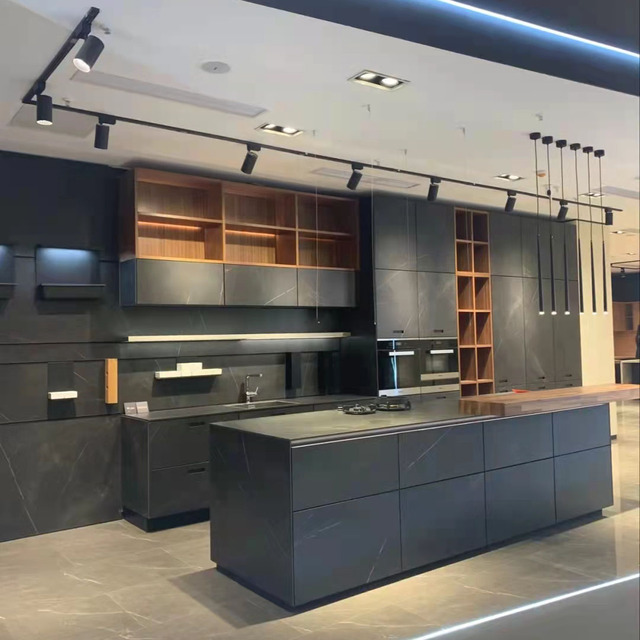 Morden Design Customized Size Pvc Kitchen Cabinet With Automatic Handle Pulls