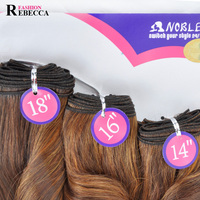 Extensions de cheveux synthétiques ondulés de haute qualité Noble Gold, 3 lots avec closure – Vente chaude