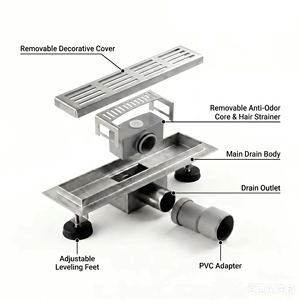 Drenaje de Piso para Baño y Cuarto de Ducha Modernos, con Prevención de Reflujo, Flujo Rápido y Dimensiones Personalizadas - Product Image 3