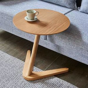 Solid Wood Side <b>Table</b> <b>Round</b> <b>Walnut</b> Color Living Room <b>Coffee</b> <b>Table</b> Sofa Bedside <b>Table</b> - Product Image 3