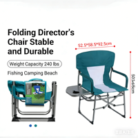 Chaise pliante légère et portable pour l'extérieur avec table et tabouret pour le jardin, le camping, la pêche et la plage, structure en acier
