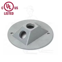 Cache-prise électrique rond en aluminium à 3 trous, grand format, avec revêtement thermolaqué bronze/gris, pour prises de 1/2 à 4 pouces