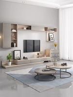 Meubles de salon 2024 : Meuble TV de luxe moderne et table basse avec tiroir
