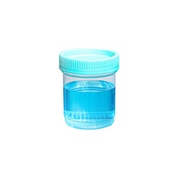 Vasos de Muestra Biológicos Desechables y Estériles con Tapa de Rosca y Diseño Graduado para Recolección de Heces, Esputo y Orina, Material Plástico