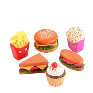 Hamburger Mini Figurines Miniatur Peri Taman Lanskap Mikro PVC Dekorasi DIY Aksesoris Kue