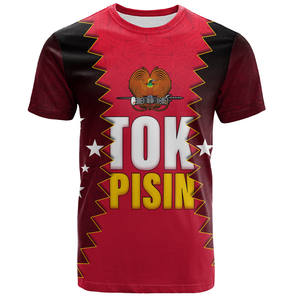Sublimation Papouasie-Nouvelle-Guinée T-Shirt personnalisé à manches courtes PNG Tribal <span class=keywords><strong>Mélanésie</strong></span> Sport Style Surdimensionné Col Rond T-shirts - Product Image 5