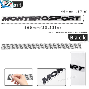 3D ABS ฝากระโปรงหน้าติดฝากระโปรงหน้าติดตราสัญลักษณ์สำหรับ Montero Sport สติกเกอร์กาว2016-2019อุปกรณ์แต่งรถสไตล์ของแท้ - Product Image 6