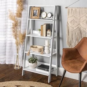 Estantería infantil <span class=keywords><strong>Montessori</strong></span> económica para el hogar, librero de madera <span class=keywords><strong>blanca</strong></span> con escalera, estantería de pared para libros para habitación infantil - Product Image 5