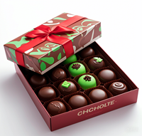 Boîtes cadeaux écologiques en papier carton noir et blanc pour biscuits au chocolat Boîte d'emballage pour chocolat à dessert avec séparateurs en PET