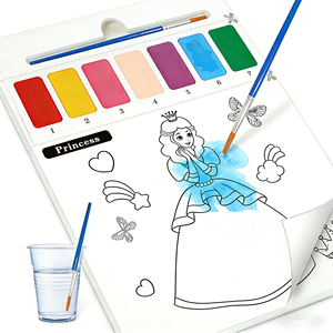 Libro de Pintura de Acuarelas Educativo Personalizado <span class=keywords><strong>para</strong></span> Niños, Álbum de la Serie Princesa <span class=keywords><strong>para</strong></span> Dibujar y <span class=keywords><strong>Colorear</strong></span>, Tabla de <span class=keywords><strong>Colorear</strong></span> Segura y No Tóxica - Product Image 2