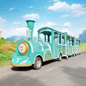 รถไฟเที่ยวชมสวนสนุกสำหรับเด็ก ใช้พลังงานแบตเตอรี่ ตัวรถเหล็ก ไม่ต้องใช้ราง เหมาะสำหรับห้างสรรพสินค้า - Product Image 1