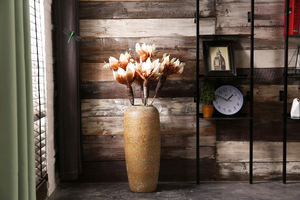 골동품 소박한 복고풍 농장 집 스타일 대형 바닥 꽃병 매트 유약 장식 빈티지 터치와 현대 점토 세라믹 - Product Image 6