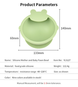 Juego de Platos de Silicona de Grado Alimenticio Libres de BPA, Plato de Alimentación de Dibujos Animados Reutilizable Antideslizante con Succión para Niños - Product Image 2