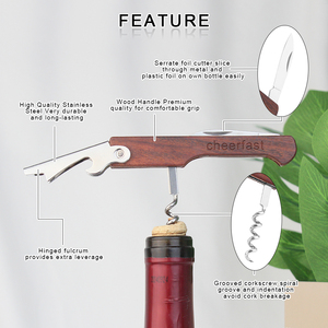 Sacacorchos de Madera para Vino, Diseño 3 <span class=keywords><strong>en</strong></span> 1, con Logotipo Personalizado para Vino Tinto, Venta al Por Mayor del Fabricante - Product Image 4