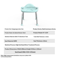 Chaise de bain moderne pour personnes âgées, chaise de douche pour seniors, dossier mobile, alliage d'aluminium, capacité de 150 kg, tabouret de bain